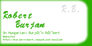 robert burjan business card